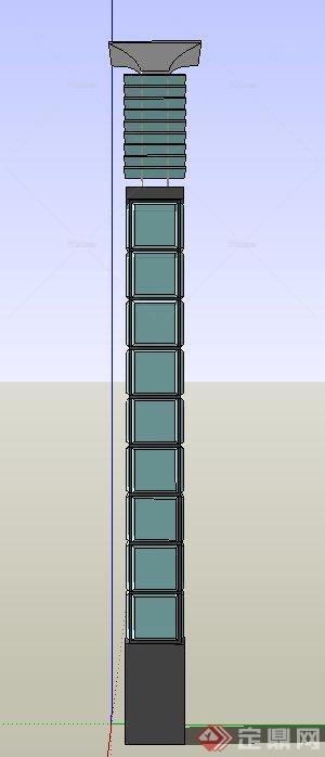 园林景观节点景观灯柱设计SU模型[原创]