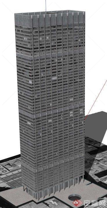 大通银行建筑设计SU模型