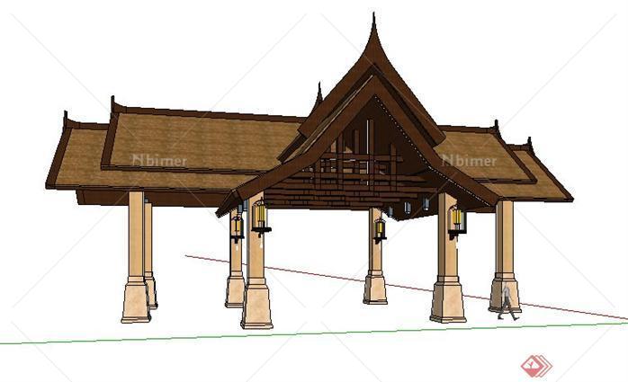 某公园泰式景观亭设计SketchUp(SU)3D模型