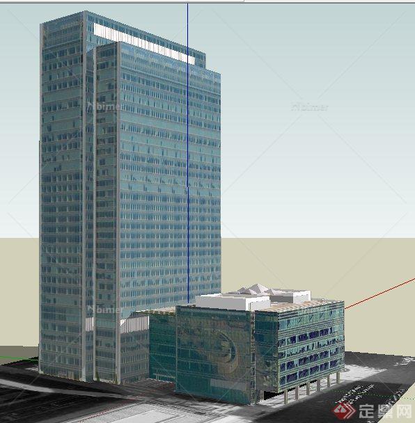 某现代银行大楼建筑设计su模型