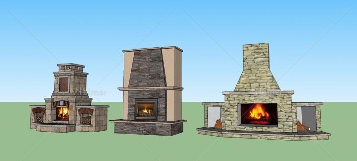 壁炉SketchUp模型 大集合 总有一款适合你
