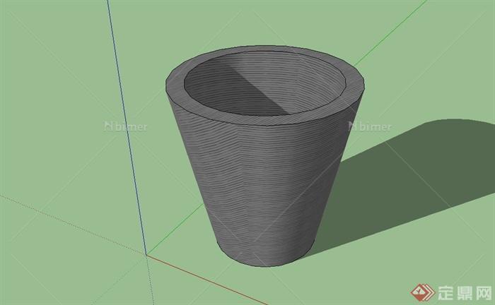 圆锥形花钵设计su模型[原创]