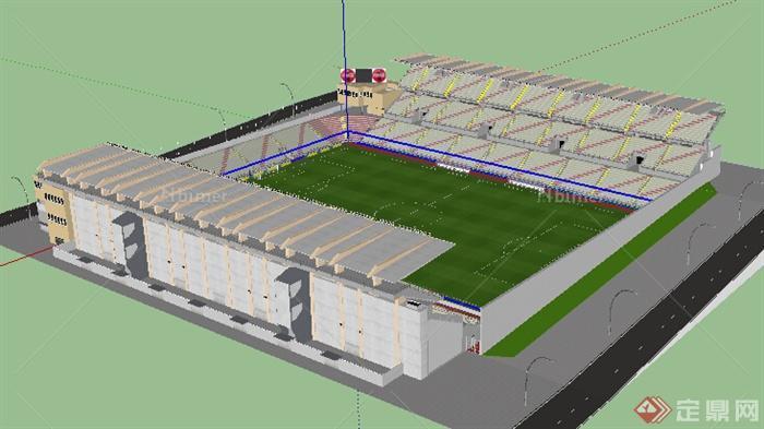 现代城市足球体育场建筑设计SU模型