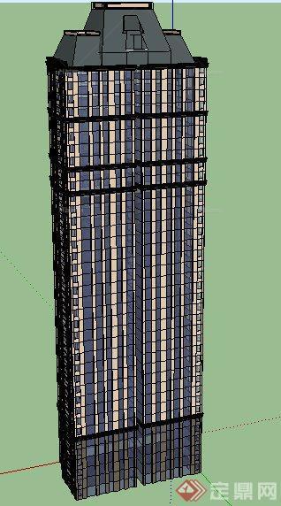 欧式高层住宅建筑设计SU模型