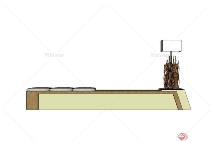 室内现代长凳设计SU模型