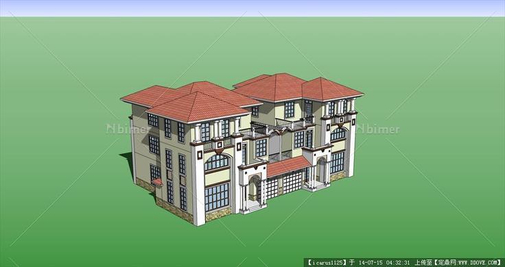 精致欧式别墅建筑su模型