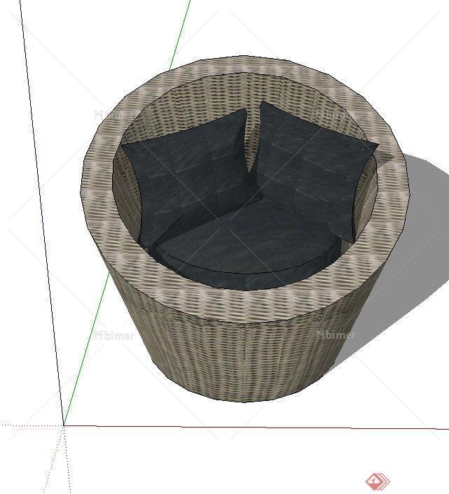 某室内环形椅设计SU模型