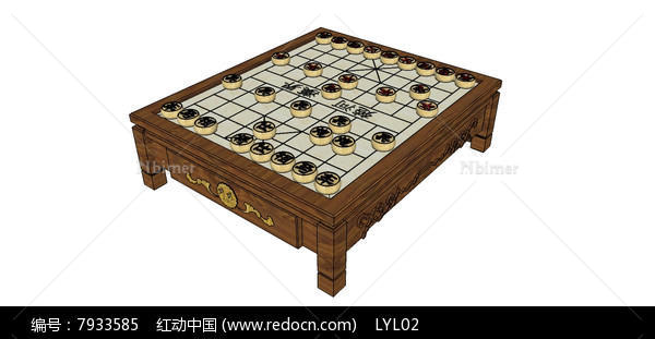 象棋棋盘SU模型