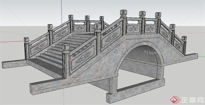 中式石桥园桥su模型[原创]