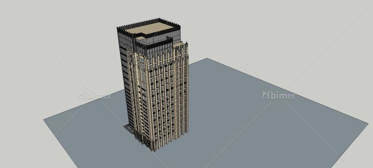 新古典风格高层办公楼(75682)su模型下载