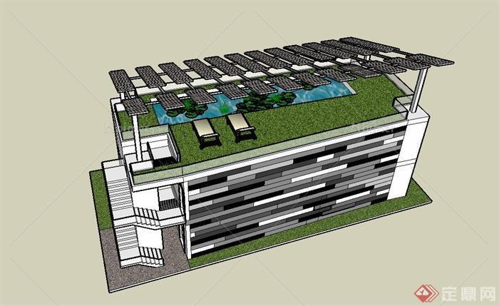 某特色私人住宅建筑设计SU模型