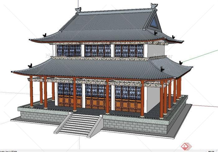 某古典寺庙建筑设计SU模型
