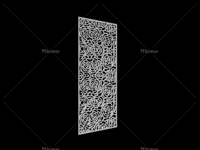 3DMAX室内雕花隔断模型