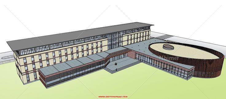 湖口公建办公楼（CAD平面图+方案效图+SU模型）