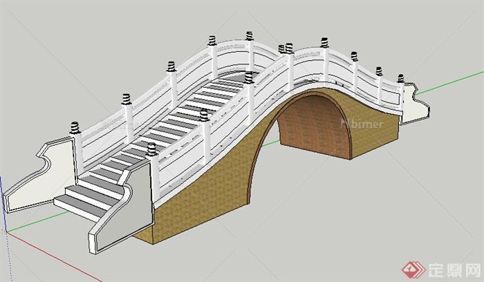 古典中式风格古石桥设计SU模型