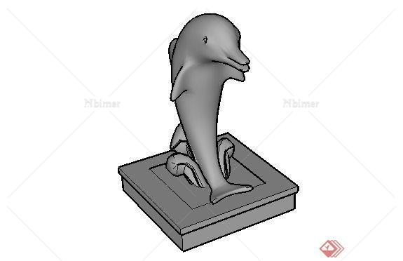 海豚吐水雕塑SketchUp(SU)3D模型