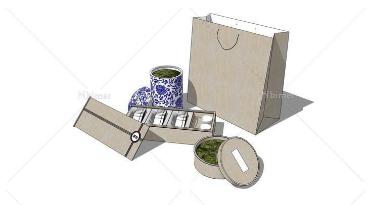 茶叶套装工业设计模型