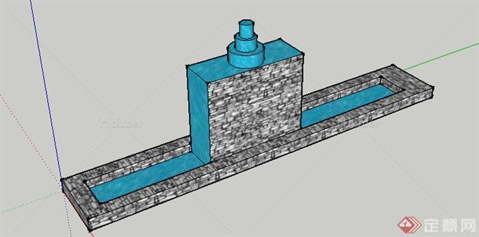 园林景观之喷泉水景设计方案SU模型1
