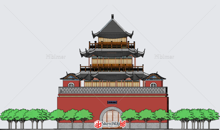 西北地区鼓楼模型