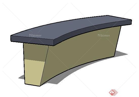 园林景观之现代坐凳设计su模型3