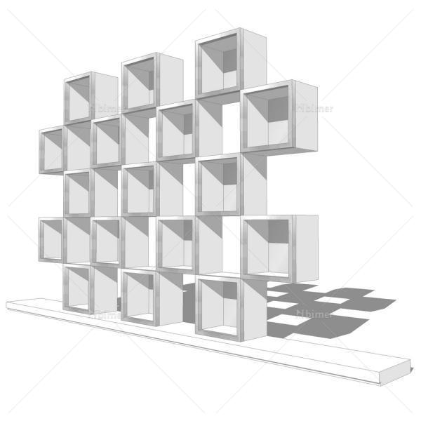 柜子-饰品架-Bookcase-004