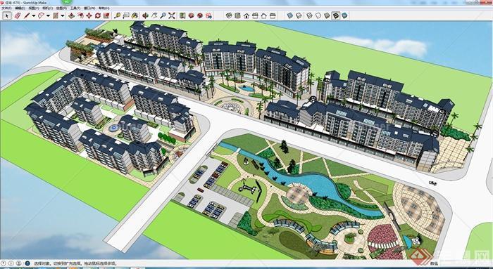 某居住小区规划设计SU模型1
