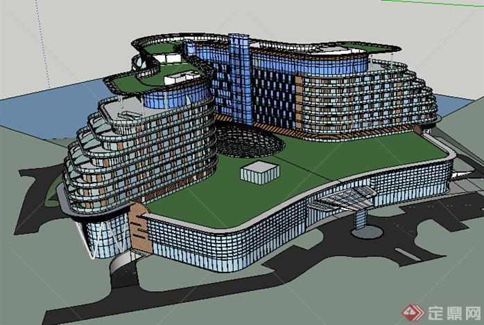 某现代酒店建筑设计方案SU模型36