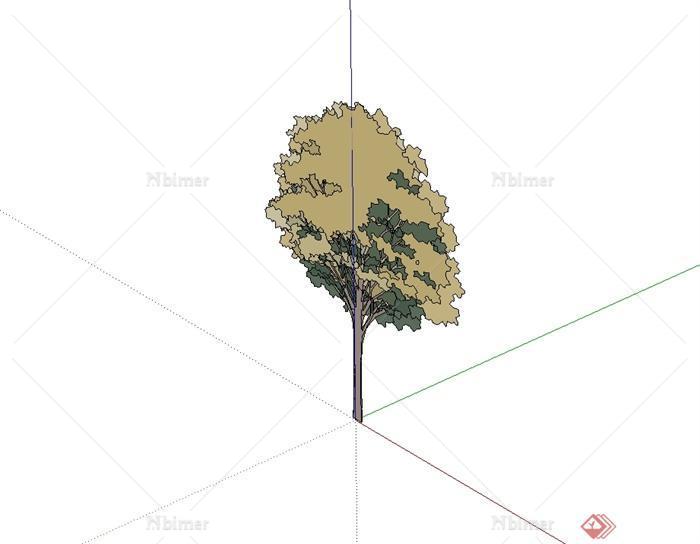 简单的手绘单棵树木植物设计su素材模型[原创]