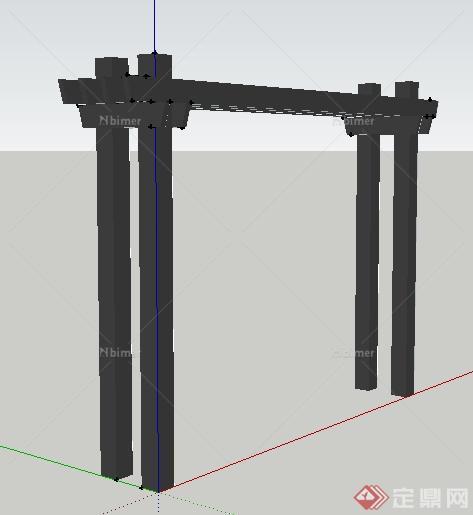 某现代简约大门设计SU模型