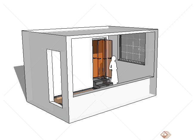 某小型居住房设计SU模型素材