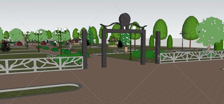公园景观设计(88176)su模型下载