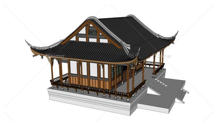 中国古代木制居住建筑设计SU模型