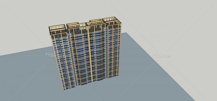 现代高层住宅楼(69816)su模型下载