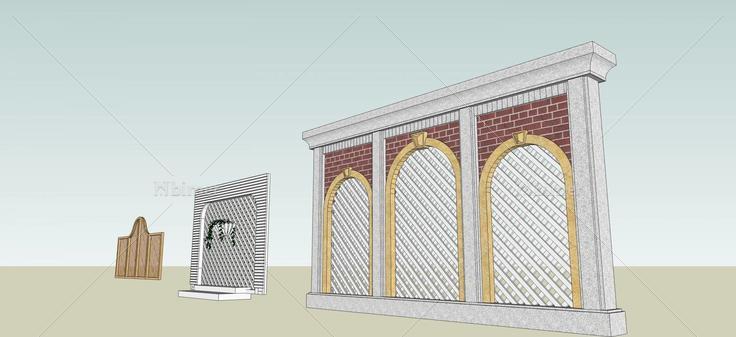 景墙(45616)su模型下载