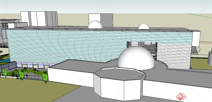 某现代商业建筑群建筑设计SU模型素材