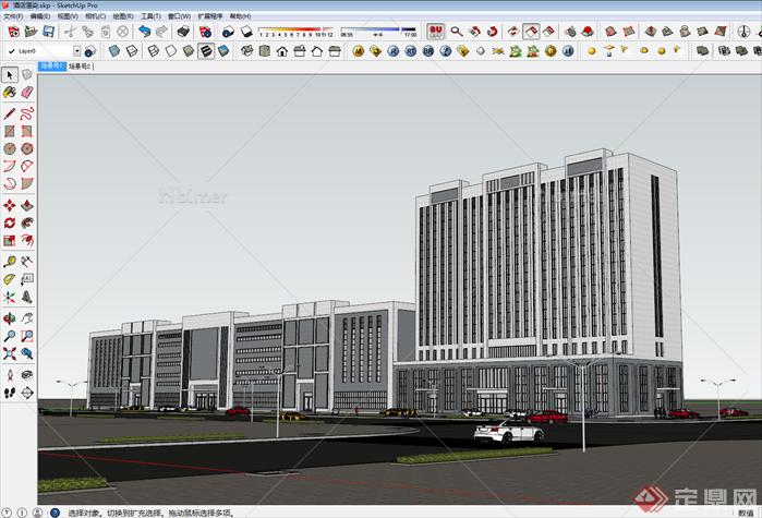 酒店商场办公楼综合建筑设计方案SU模型[原创]