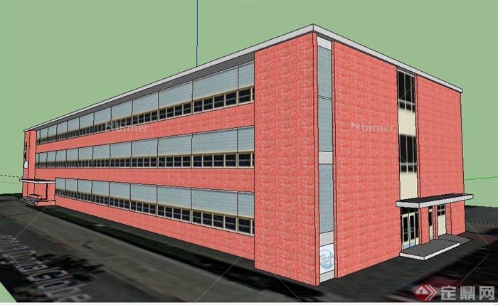 现代风格圣徒中心建筑设计SU模型