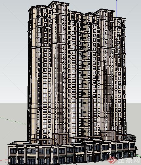某高层住宅商铺商住建筑设计SU模型