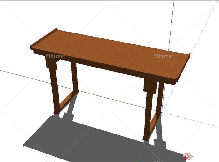 某现代风格木桌子设计su模型[原创]