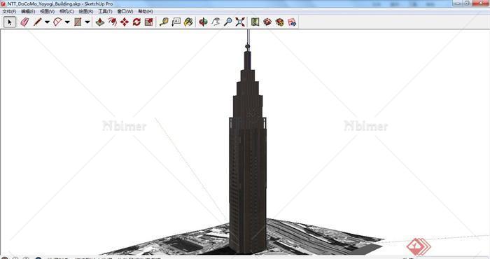 某地现代高层办公大厦建筑设计su模型