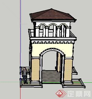 园林景观之欧式景观亭设计su模型12