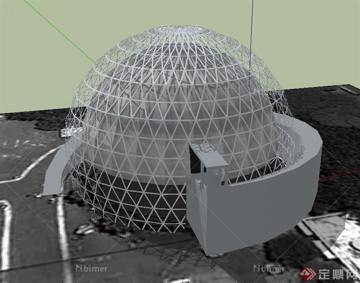 某公司球形办公楼建筑设计SU模型