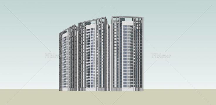 现代高层住宅楼(36131)su模型下载