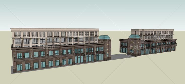 古典风格沿街写字楼(57906)su模型下载