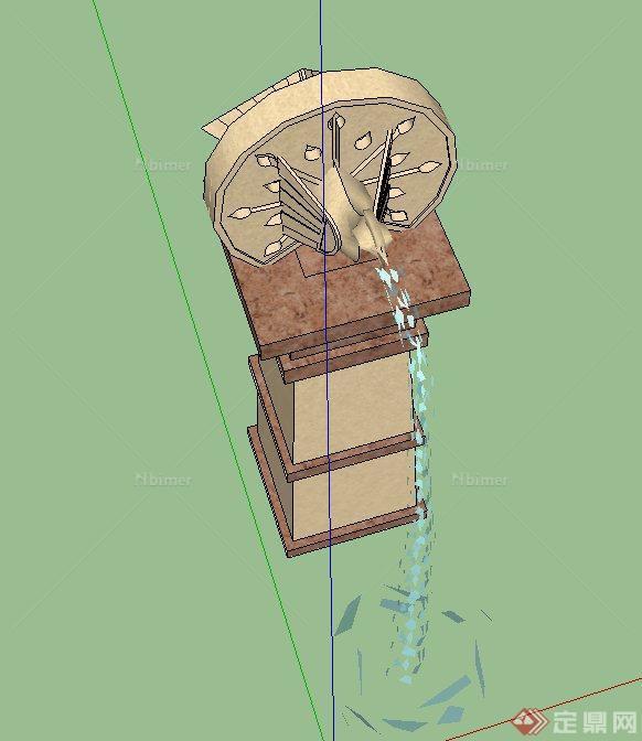 动物雕塑吐水景观设计SU模型
