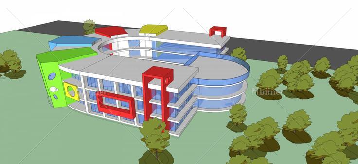 现代幼儿园模型(45196)su模型下载