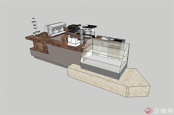 某现代咖啡店内厨房设施设计su模型