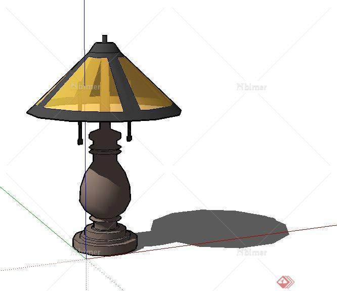 一个现代中式风格灯具SU模型