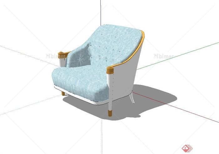 欧式沙发椅设计su模型