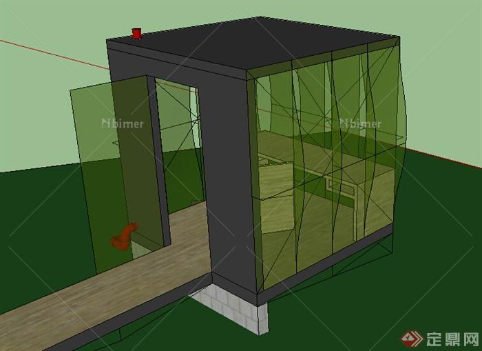 某一庭院建筑设计SU模型